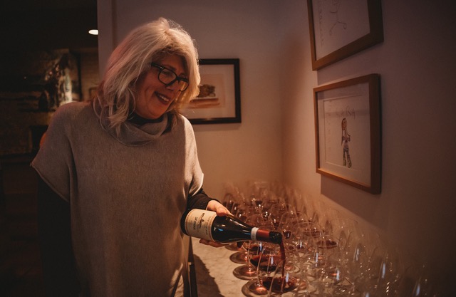 Chimene Macnaughton preparing for a Nick and Toni's wine pairing dinner