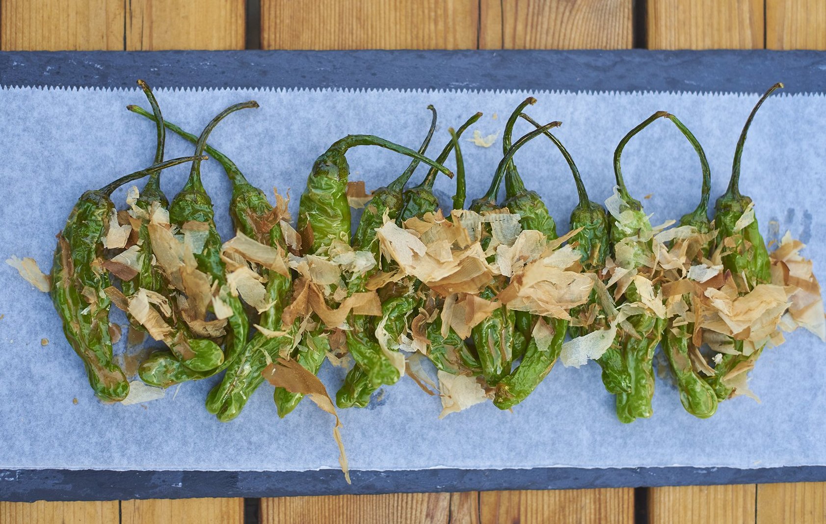 Blistered Shishito peppers a la R.AIRE at The Hampton Maid