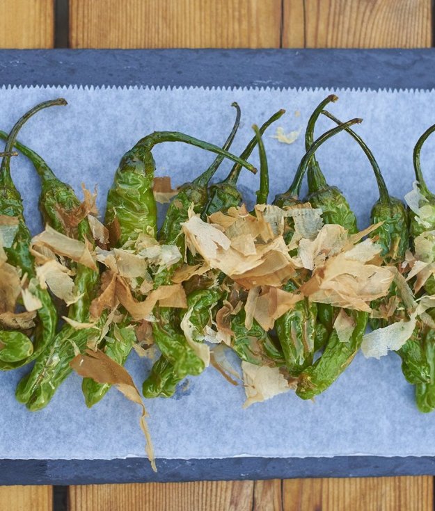 Blistered Shishito peppers a la R.AIRE at The Hampton Maid
