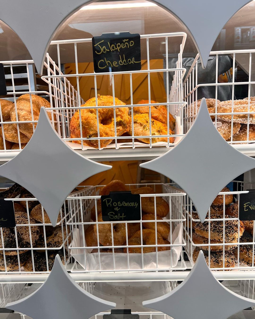 Bagels on display at The Eccentric Bagel