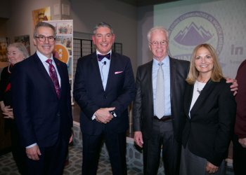 William A. Wertheim, MD, MBA, Robert J. Syron, Paul J. Connor, CAO, StonyBrook University Hospital CEO Carol Gomes at Peconic Landing