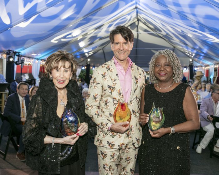 Winners Alyce Erickson, Terry Duffy, Verdenia Baker at Cultural Council Event