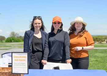 MEE Development Coordinator Chelsea Kraveski, CMEE Co-President Liz BArd, CMEE Co-President Lara Sweeney at Children's Museum Golf Outing
