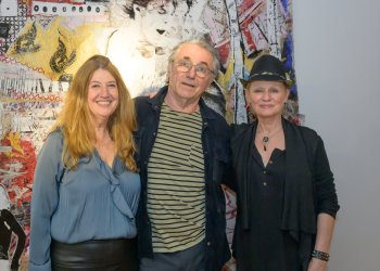 Gallery Owner Director Andrea McCafferty, Artist Steve Joester, Gallery Owner Director Kat O'Neill at The White Room Gallery