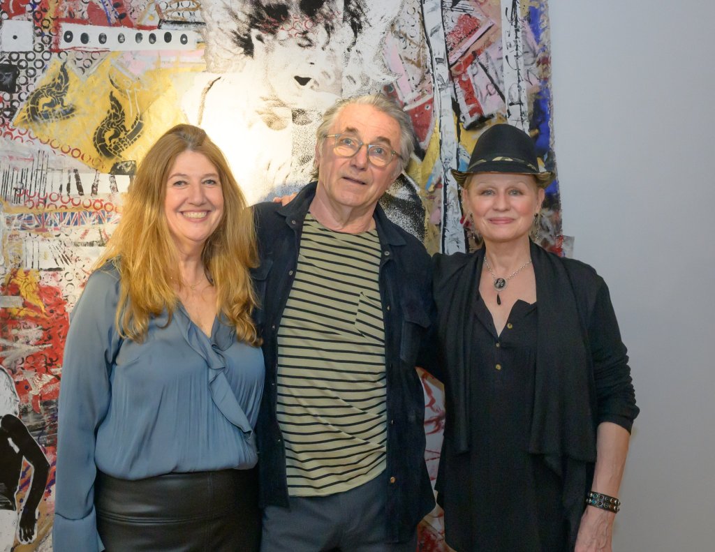 Gallery Owner Director Andrea McCafferty, Artist Steve Joester, Gallery Owner Director Kat O'Neill at The White Room Gallery