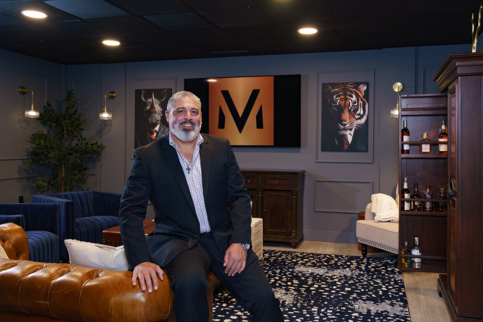 Dr. Miquel in the Men's Only Medical member's lounge