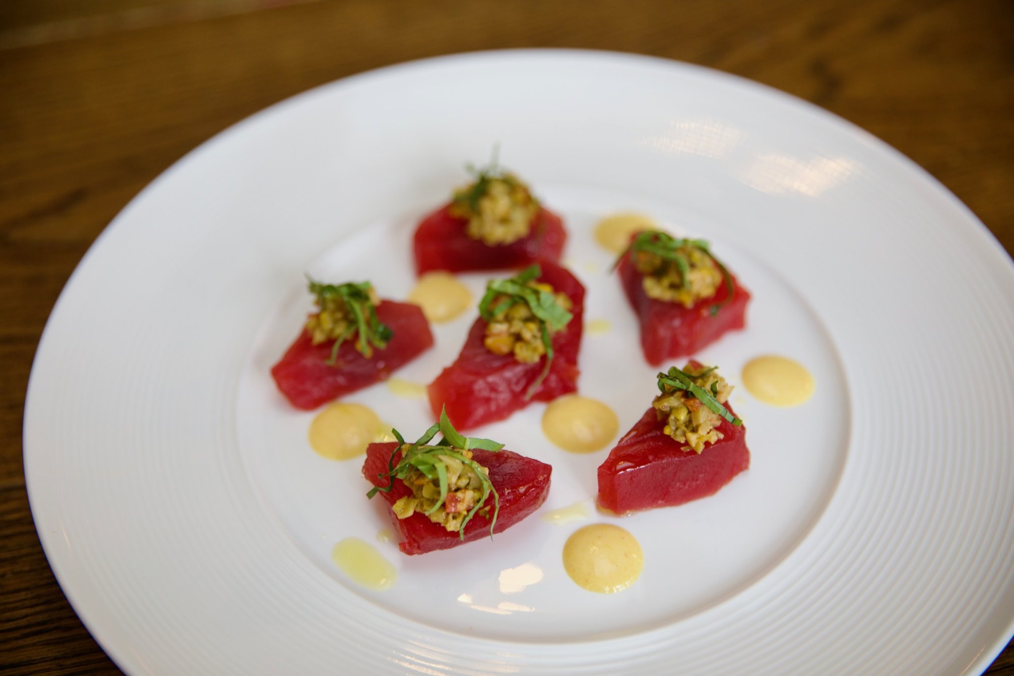 Mirabelle Yellowfin Tuna Crudo.