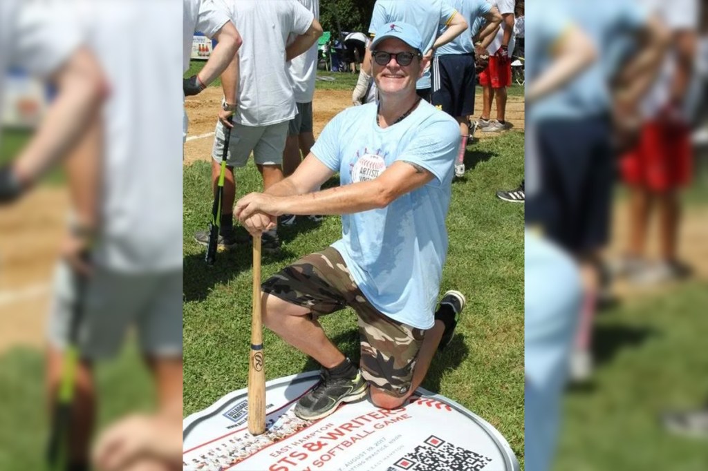 Alec Sokolow at the 2018 East Hampton Artists & Writers Charity Softball Game