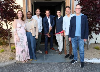 Alexis Spangler, Robin Brown, Gary Spangler, Bill Manger Jr., Jon Lewis, Kenneth Lockard, Len Zinnanti at Namiro Sushi Grand Opening
