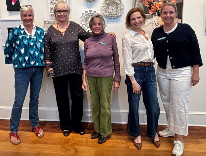Artists Victoria Sartorius, Marissa Bridge, Judy McDermott, Robin Koffler, Melanie Tolan at Quogue Library