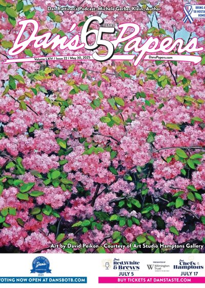 May 30, 2025 Dan's Papers cover art by David Peikon, Courtesy Art Studio Hamptons Gallery 
