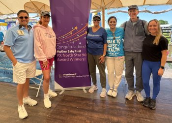 Dr. Robert Melé-NNP, Jill Donnelly-Nursing Director, Dr. Patricia Melé-NNP, Dr. Julie Gonzales-Chair of OBGYN PBMC, Dr. Scanlon-OBGYN, Christine Walker, NNP at Northwell Health East End Walk