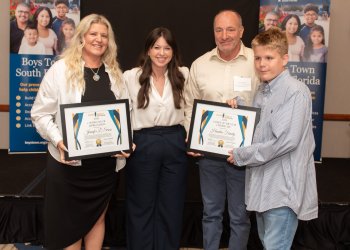 Jennifer Sirois, Bethany Lacey, Peter Hamlin, Chase Hamlin at Boys Town Event