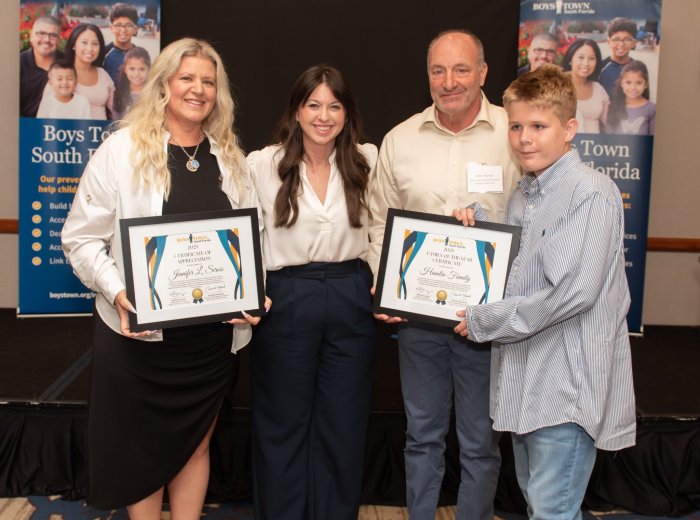 Jennifer Sirois, Bethany Lacey, Peter Hamlin, Chase Hamlin at Boys Town Event
