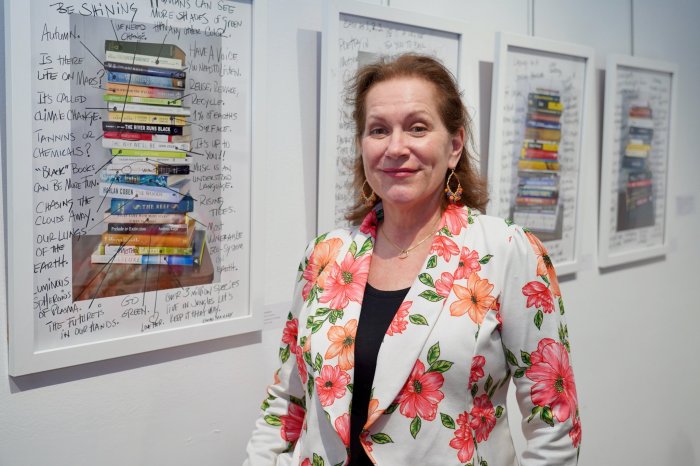 Curator and Artist Karyn Mannix at Ashawagh Hall