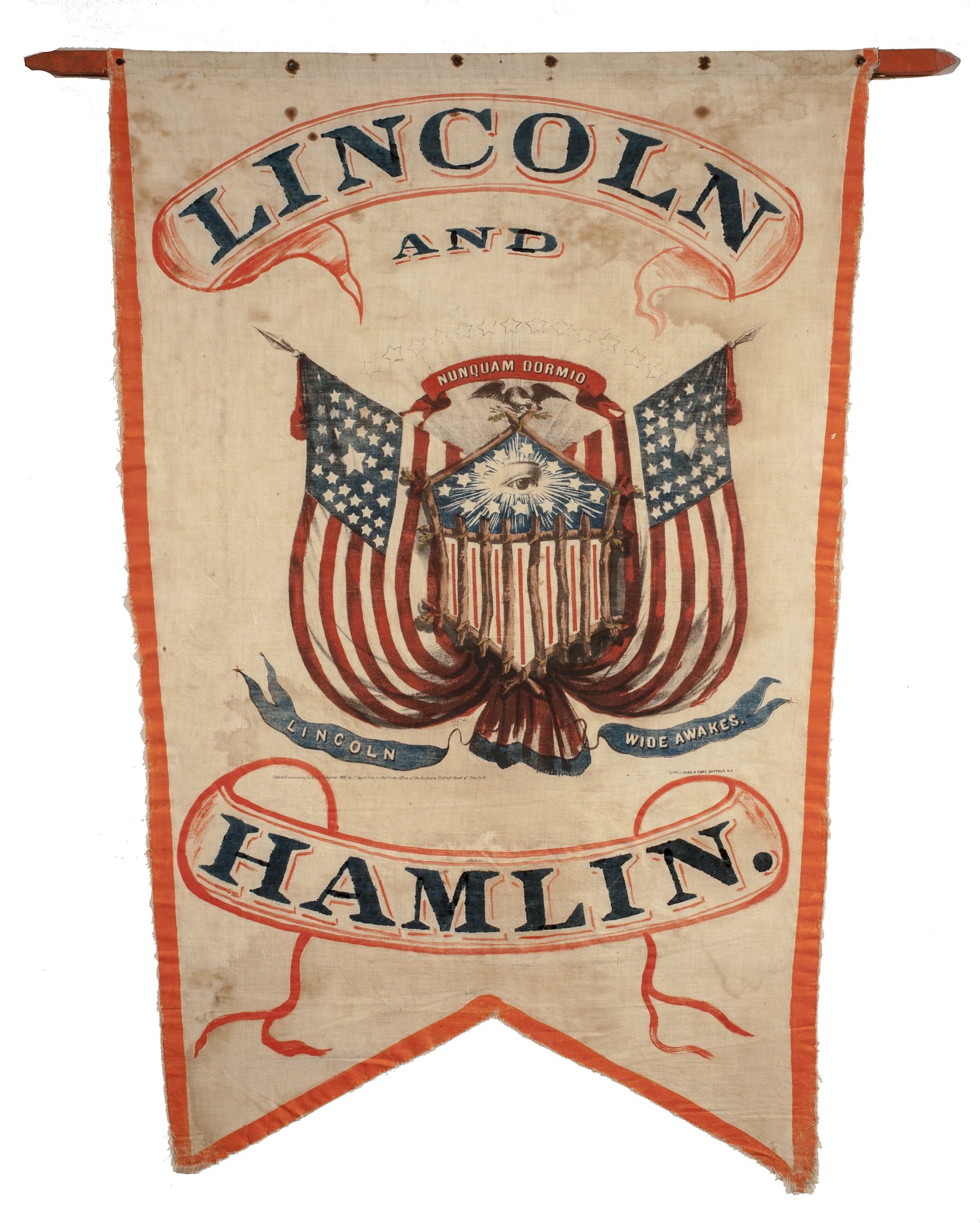Lincoln "Wide Awake" banner on view at Southampton Arts Center