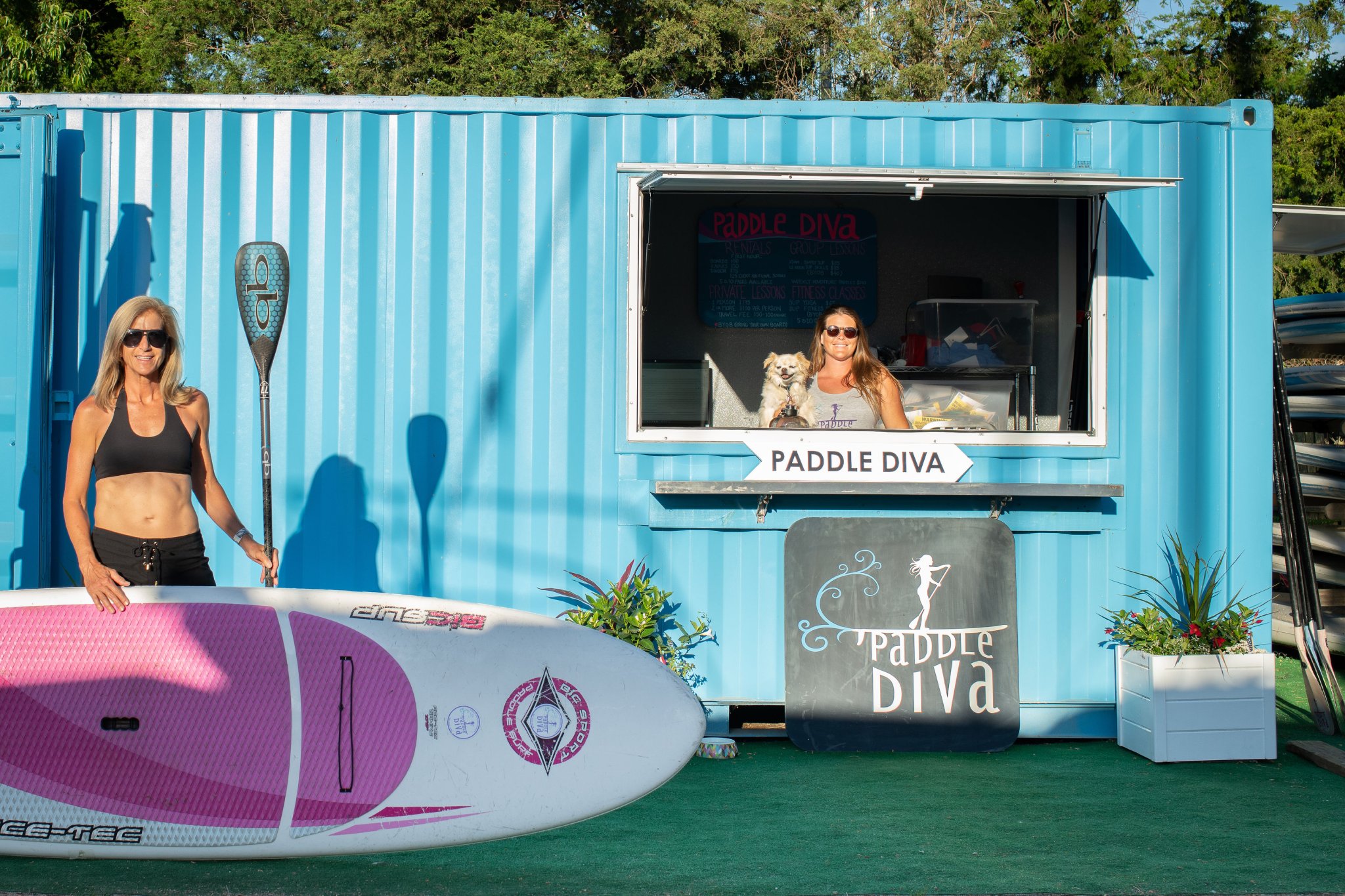 Paddle Diva operates out of a shipping container at Swan's Marina in Springs