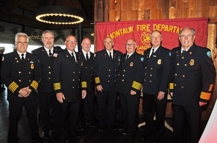 Proud MFD Ex-Chiefs at Montauk Fire Dept Dinner