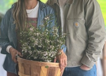 Floral Instructor Rosemarie Kowalec, Andrews Family Farm's Trenton Kowalec at Hampton Maid Inn