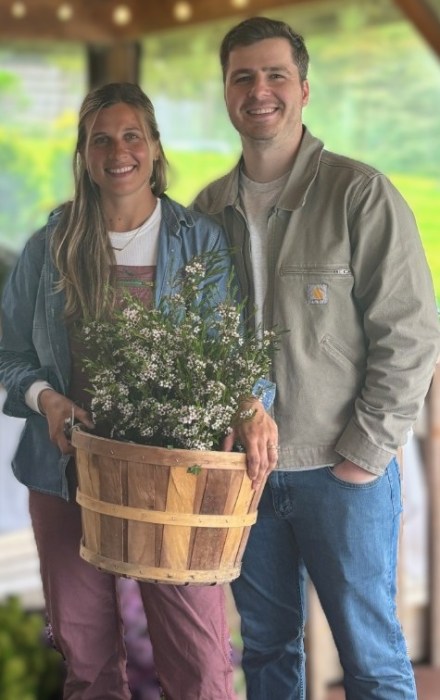 Floral Instructor Rosemarie Kowalec, Andrews Family Farm's Trenton Kowalec at Hampton Maid Inn