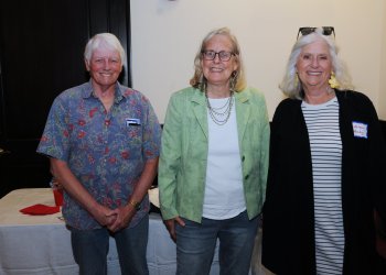 Sharon Lewis, Mary O'Brien, Kathleen Mulcahy at League of Women Voters Meeting