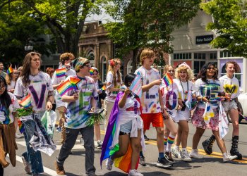 Teen Arts Council walking in the Hamptons Pride Parade