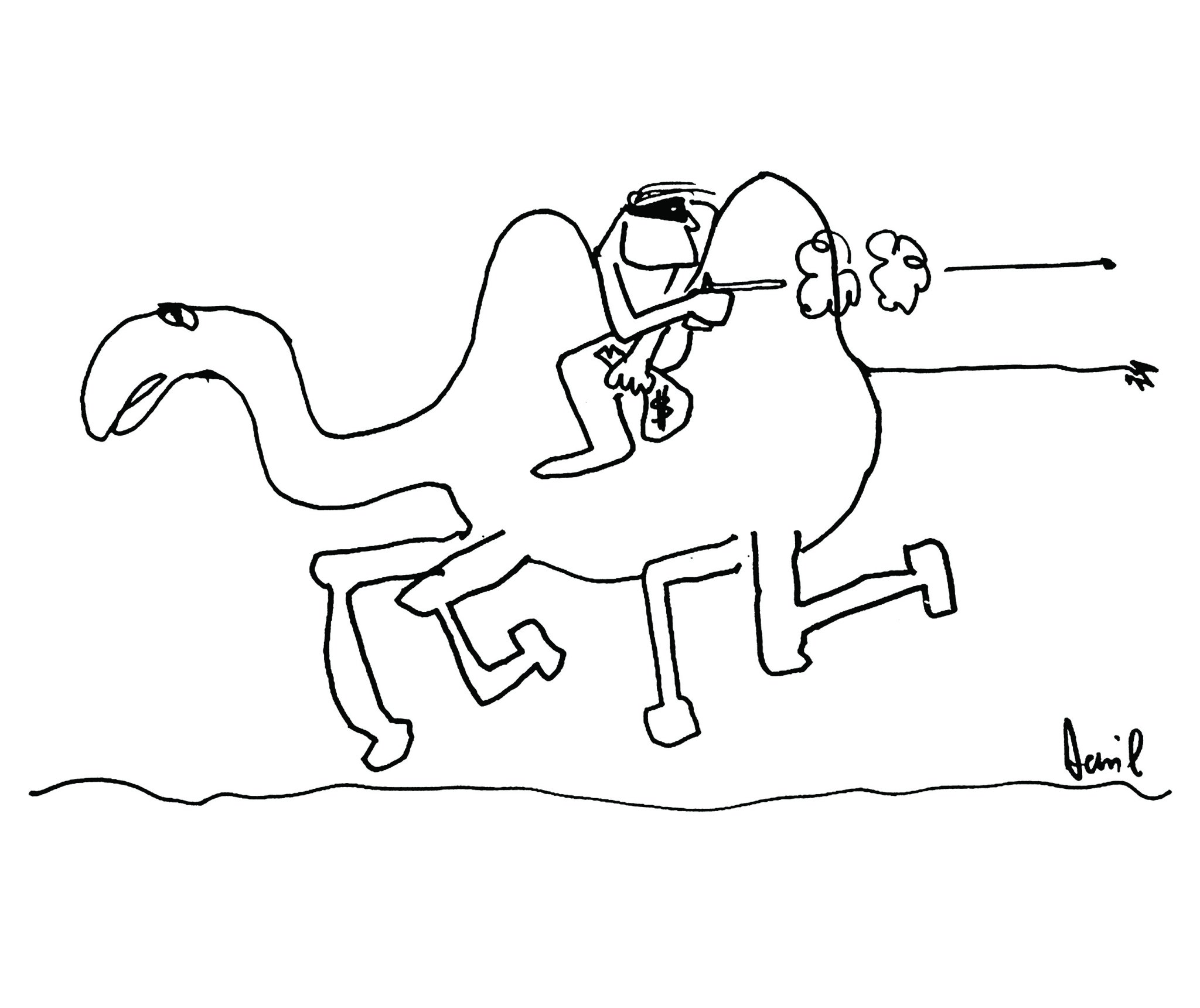 camel Cartoon by Dan Rattiner