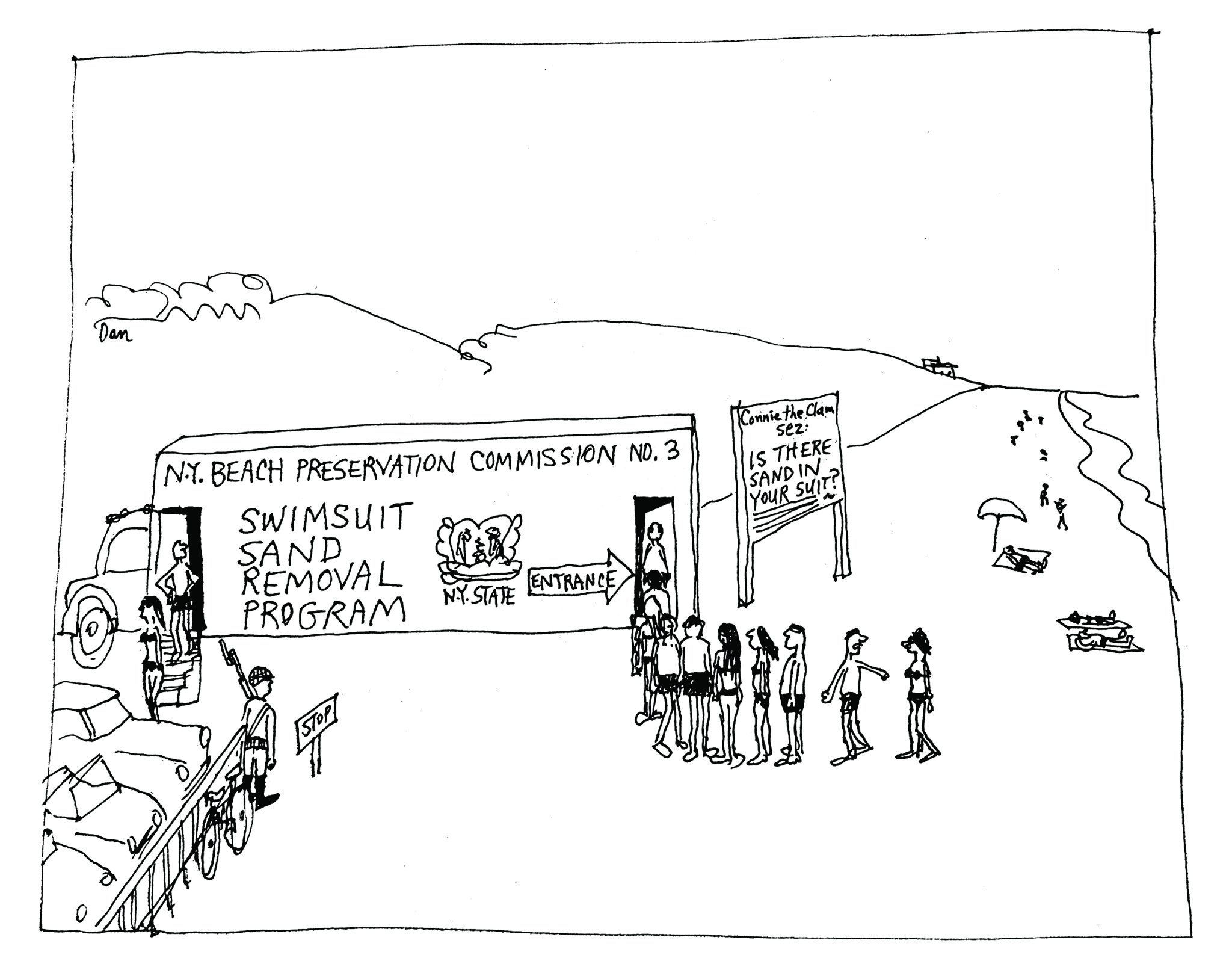 Beach cartoon by Dan Rattiner