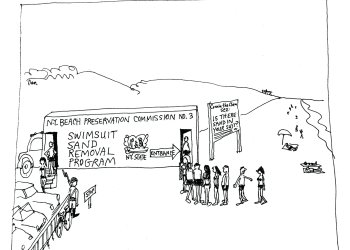Beach cartoon by Dan Rattiner