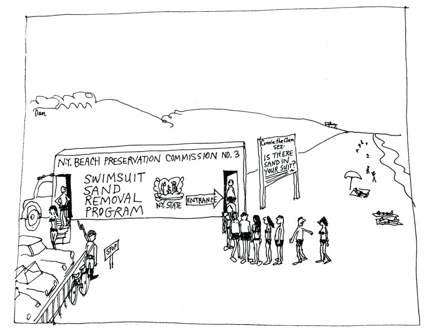 Beach cartoon by Dan Rattiner