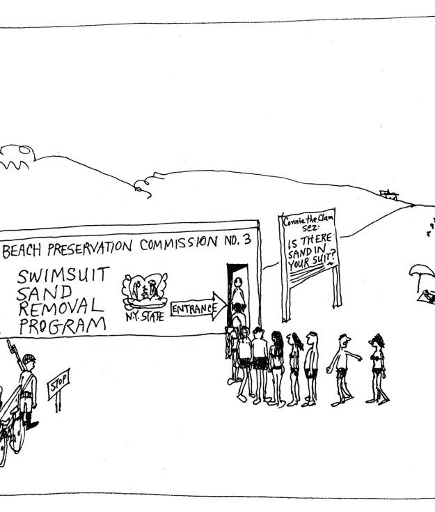 Beach cartoon by Dan Rattiner