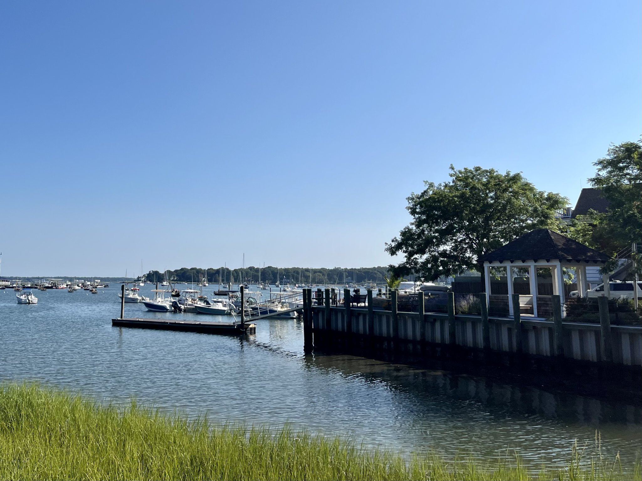 Docked boats at Shelter Island