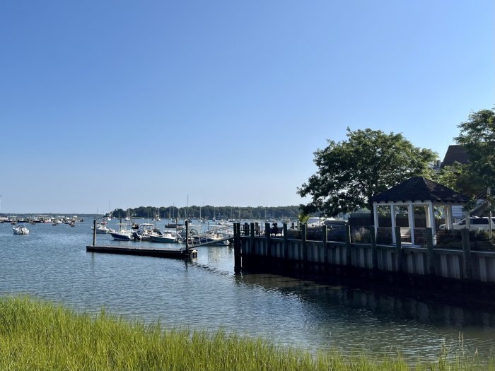 Docked boats at Shelter Island