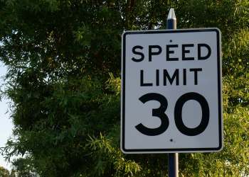 Noyac Road 30 mph speed limit sign
