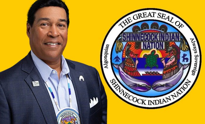 Lance Gumbs and the Shinnecock Nation seal