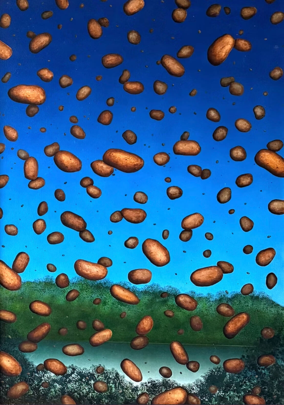 Potato painting by Ed Joseph for "I Say Potato" at the Bridgehampton Museum