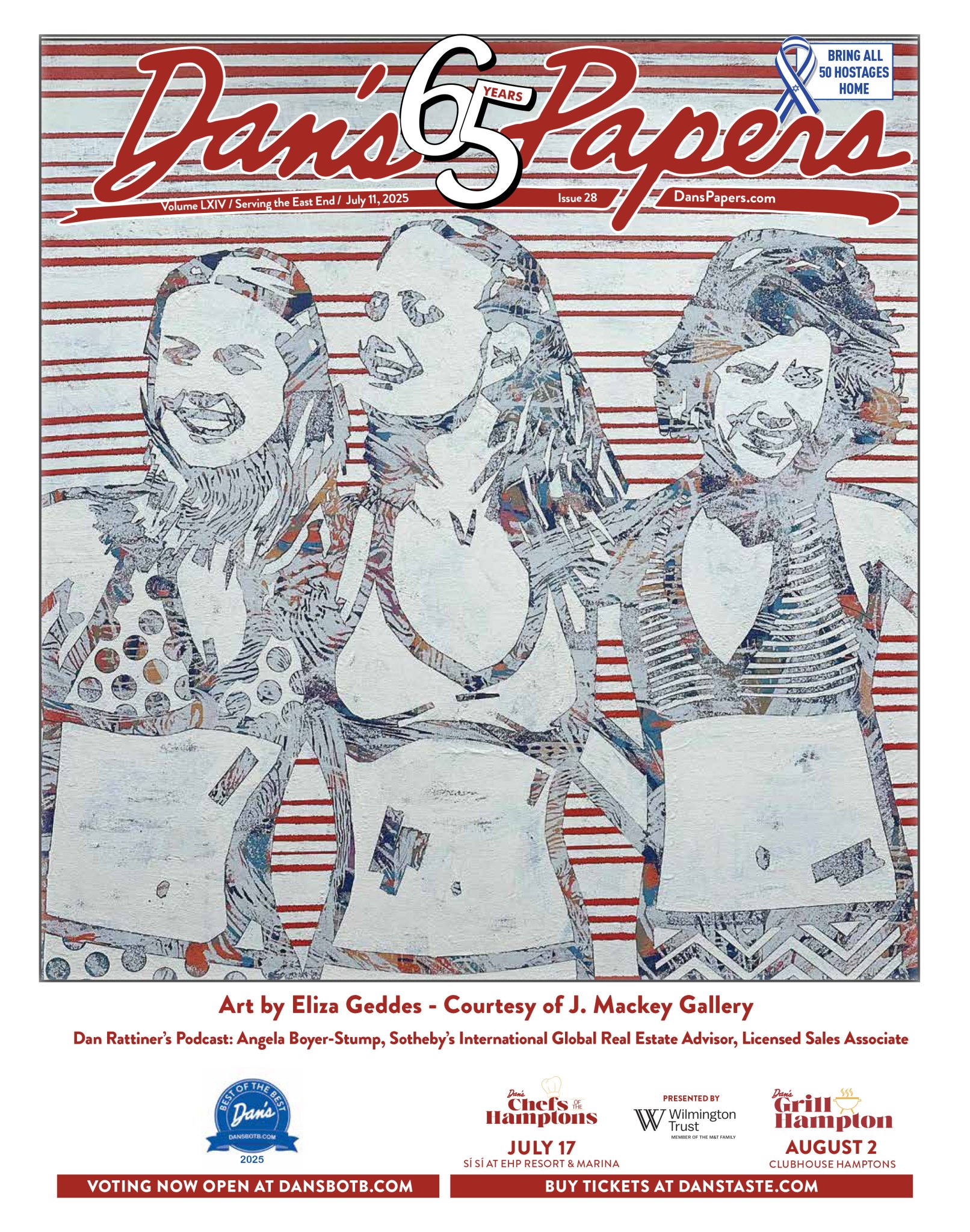 July 11, 2025 Dan's Papers cover art by Eliza Geddes, Courtesy J. Mackey Gallery