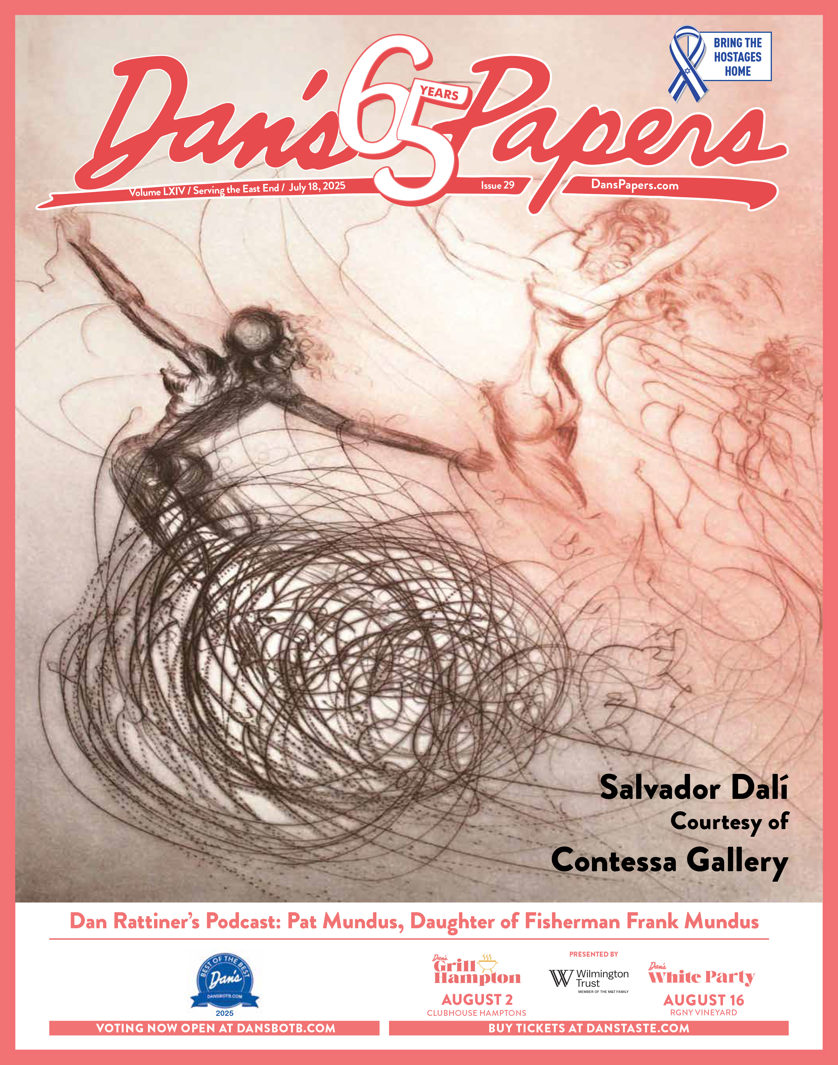 July 18, 2025 Dan's Papers cover art by Salvador Dali, Courtesy Contessa Gallery