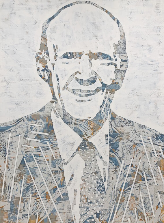 In Memorial Commissioned portrait of Julian Robertson 2024. Founder of Tiger Management and Philanthropist. Installed at Tiger Global Headquarters NYC