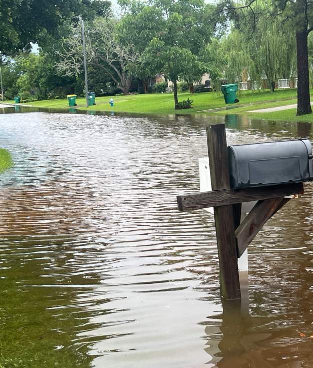 Flood waters on the Texas Gulf Coast, USA