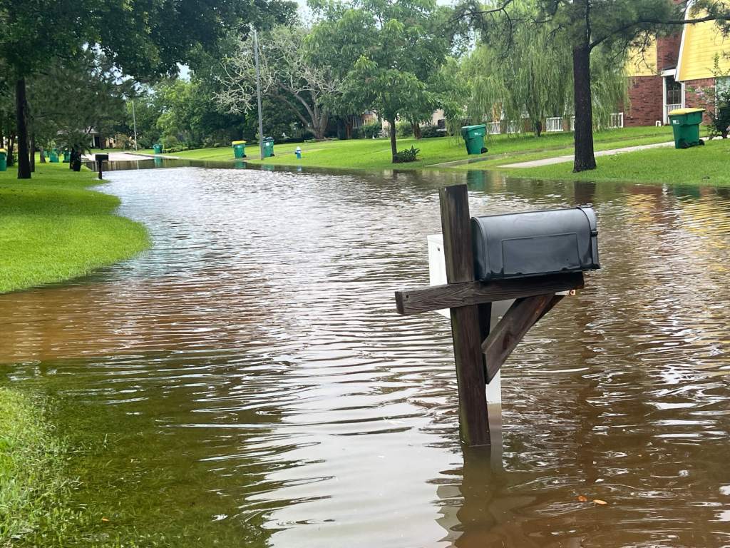 Flood waters on the Texas Gulf Coast, USA