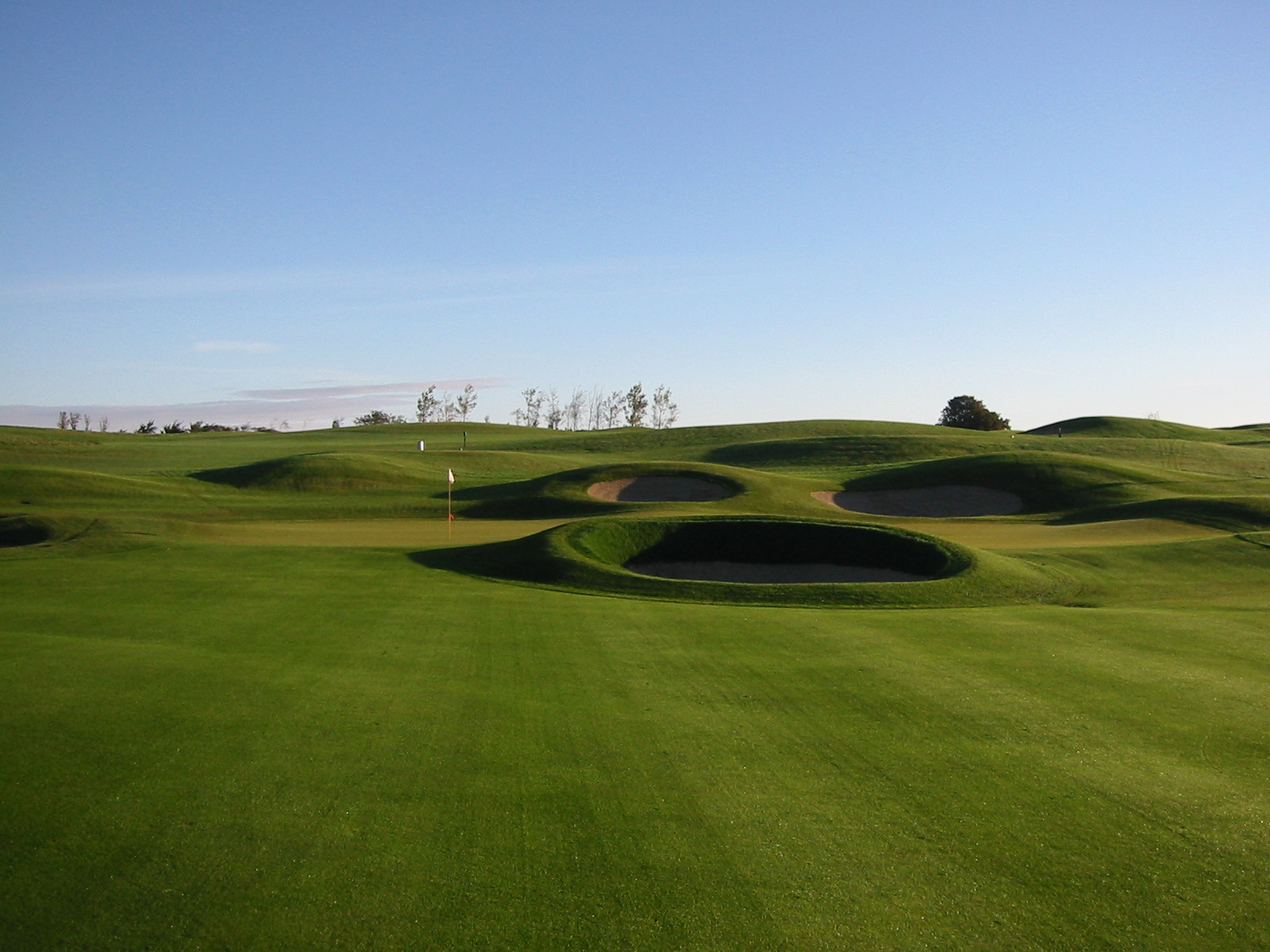 First green at Glen of the Downs golf club, Dublin, Ireland