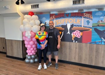 Angela and Steven Siliato at their new Ben & Jerry's Riverhead shop