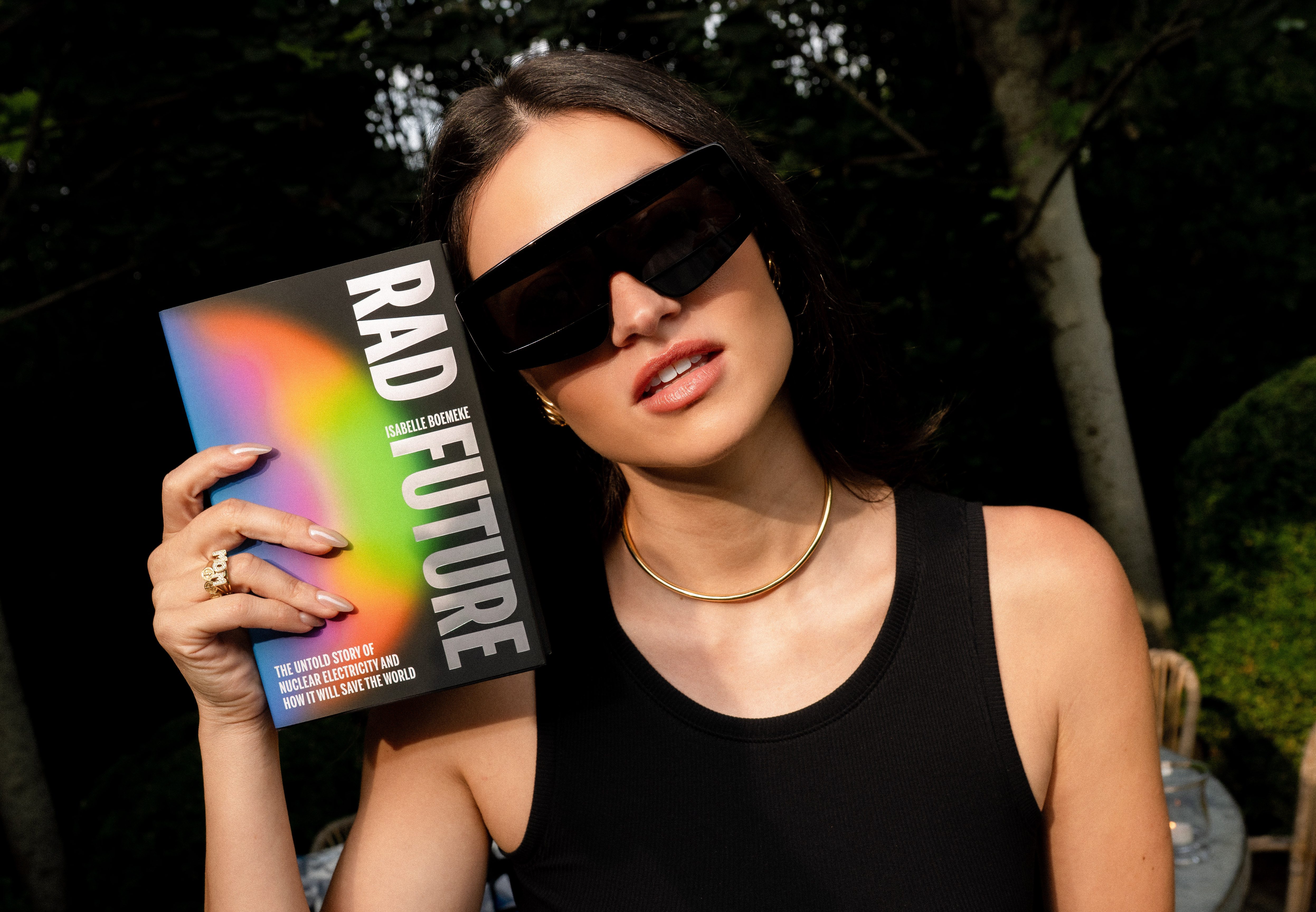 Isabelle Boemeke with her book "Rad Future,"