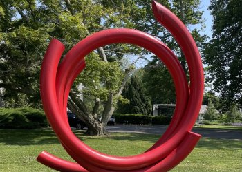 Abstract art on display at the Southampton Arts Center.