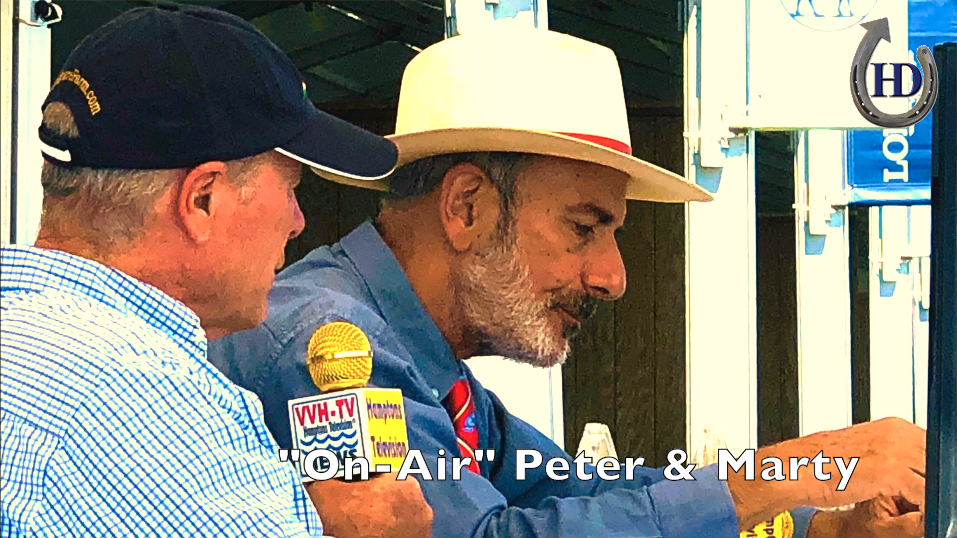 On Air Commentators' Olympian Peter Ldeone & Press Chief Marty Bauman.
