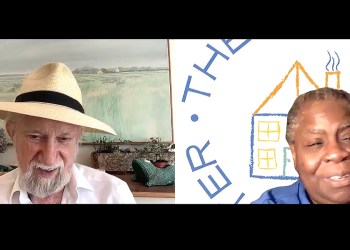 Dan Rattiner and Bonnie Cannon, Director of the Bridgehampton Child Care and Recreational Center