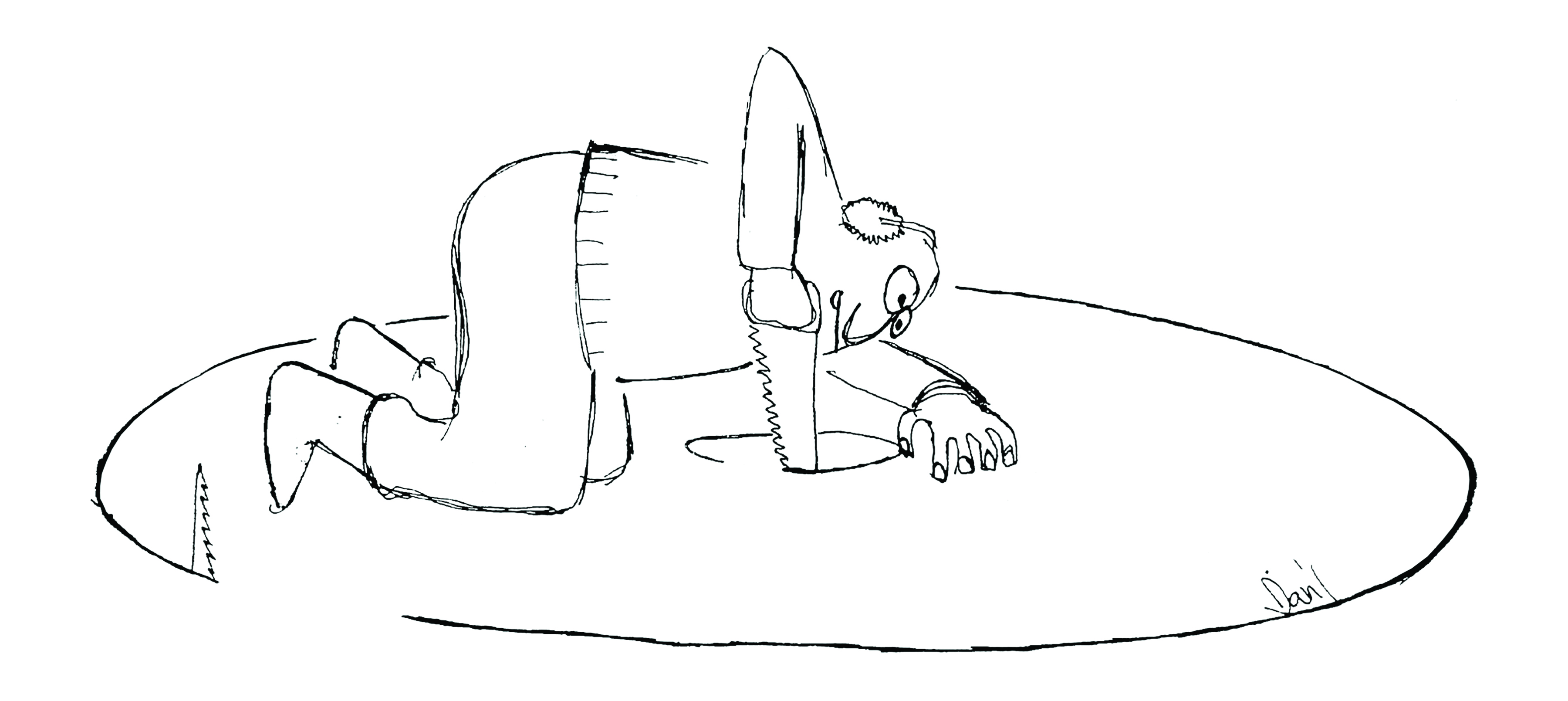 Ice fishing cartoon by Dan Rattiner