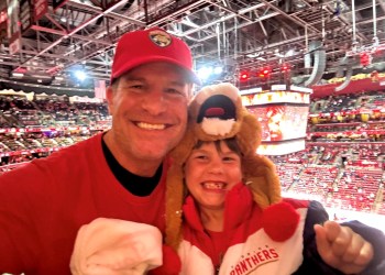 Joe DiMaggio Children's Hospital Foundation Board Member Derek Thornhill and his son Charlie