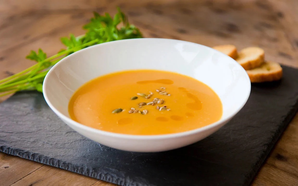 Vegan Spiced Pumpkin Bisque.